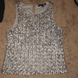 Gray Stylish Bedazzled Top